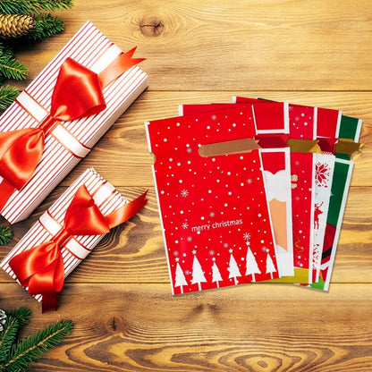 50 PCS Christmas Candy Bag Christmas Treat Bags Candy Goodies Plastic Drawstring Gift Bags Merry Christmas Treat Bags for Birthday Party Snack Wrapping Wedding Gift Party Favor Merry X-Mas